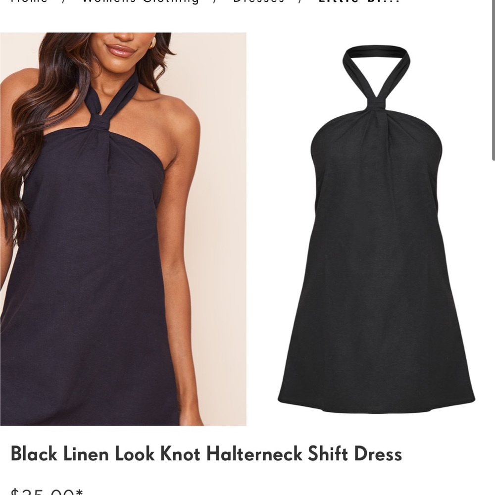 NWT Pretty little thing black halter dress